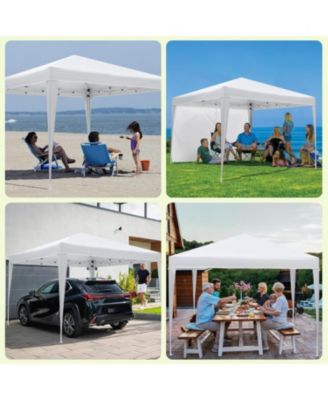 10x10 Pop-Up Canopy Tent with 4 Sidewalls, Waterproof Portable Gazebo for Camping, Outdoor Parties & Backyard