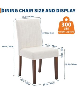 Parsons Button Tufted Dining Chairs Set of 6,Upholstered Fabric Kitchen Chairs with Wood Legs and Padded Seats,Living Room Kitchen Furniture