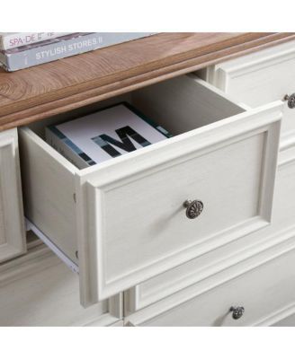 Rustic 3 Drawer Dresser Oak Finish Sturdy Construction for Bedroom Living Room Storage