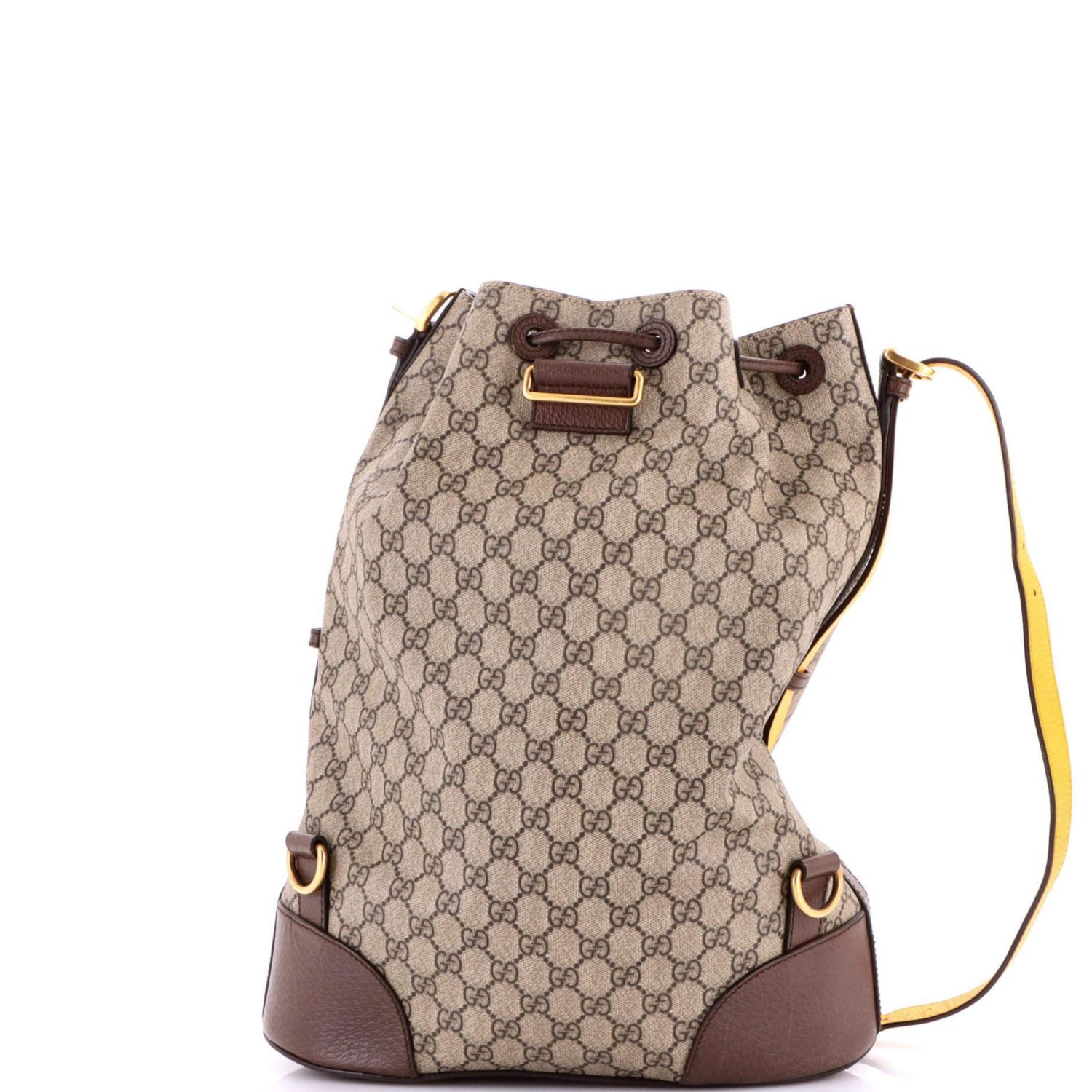 Large Neo Vintage Drawstring Bucket Backpack GG Coated Canvas