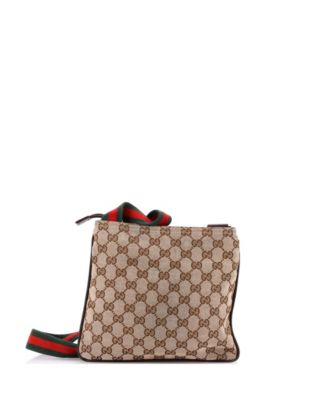 Small Web Strap Zip Messenger Bag GG Canvas