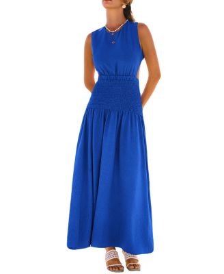 Women's Crew Neck Pull-On Unlined Vacation Dress