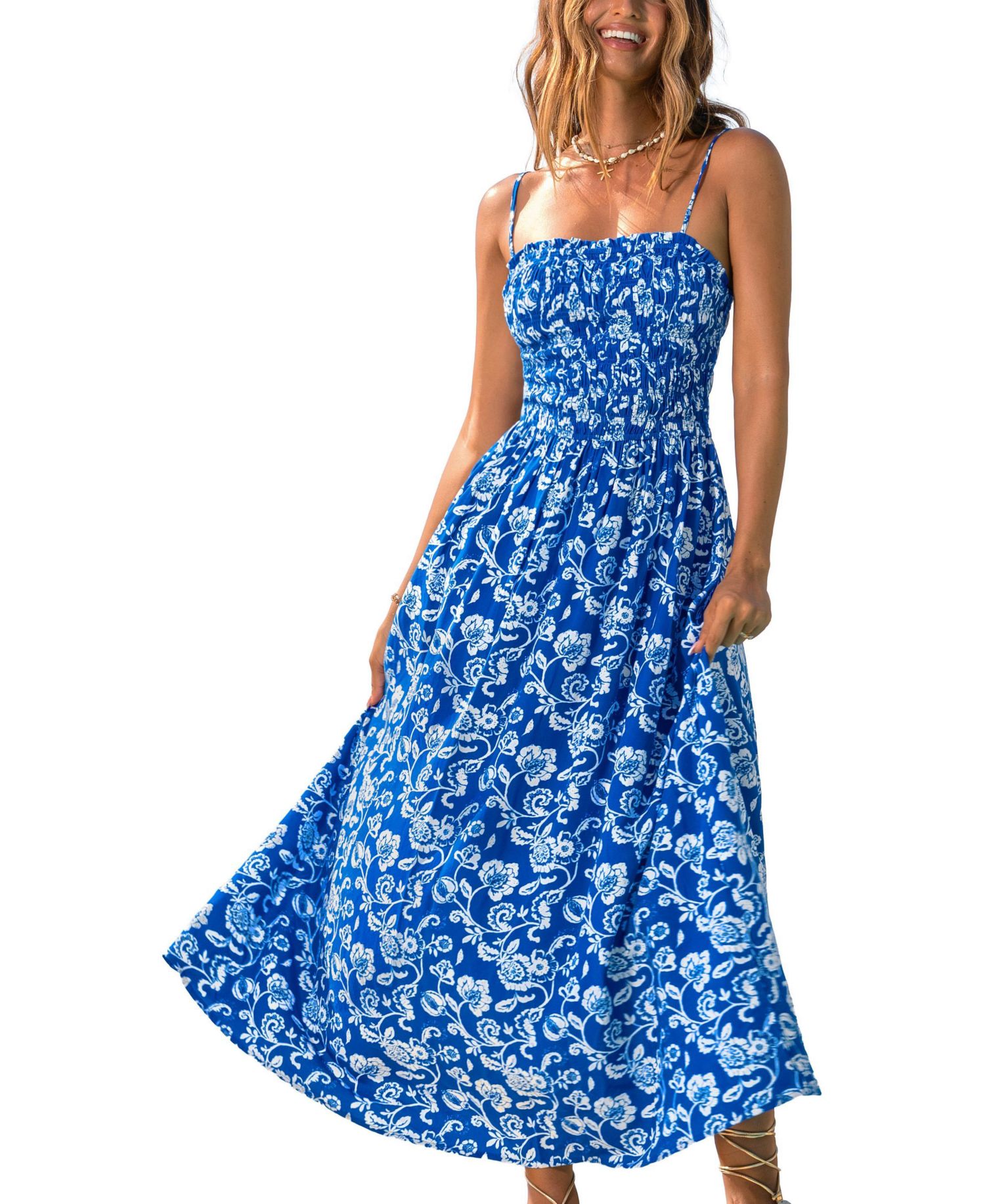 Women's Demure Floral Maxi Beach Dress