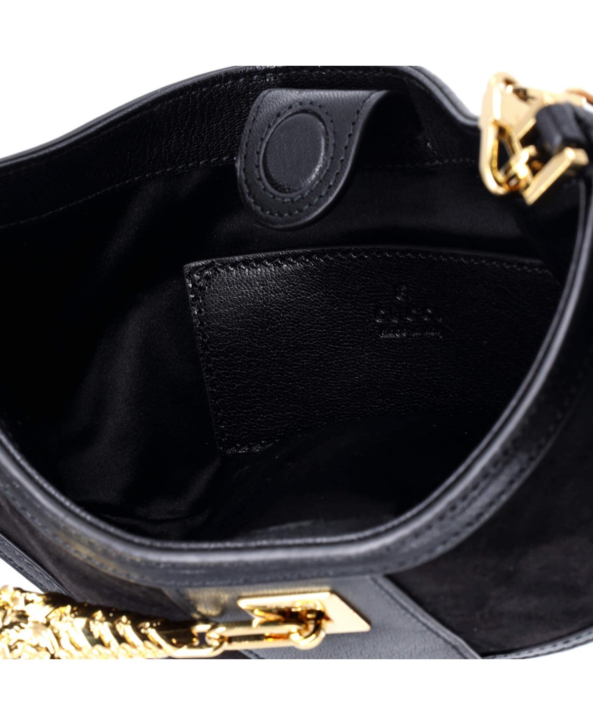 Pre-Owned Gucci Small Tiger Head Chain Clutch Suede with Leather