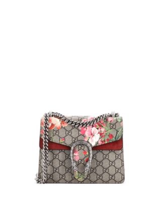 Mini Dionysus Bag Blooms Print GG Coated Canvas