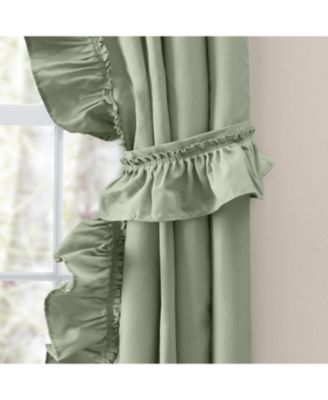 70% Polyester 30% Cotton Stacey Ruffled Prscilla Curtain Panel Pairs With Tiebacks 54"
