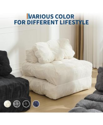 3-in-1 Folding Sofa Bed with Pillow, Convertible Floor Sleeper Chair, No Assembly