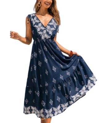 Women's Grounding Exercise Geo Maxi Beach Dress