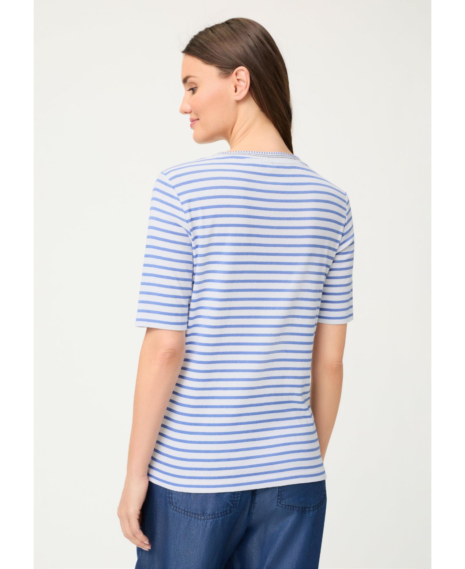 Women's Stripe Placement Print T-Shirt