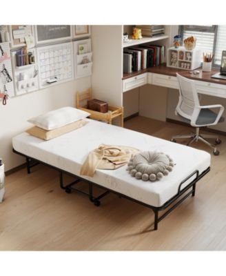 Folding Bed with 5-Inch Mattress Rollaway Guest Bed with Memory Foam Mattress