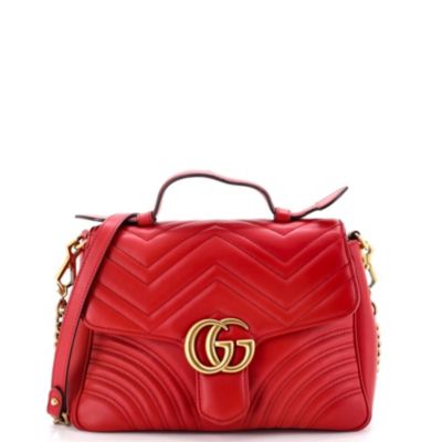 Small GG Marmont Top Handle Flap Bag Matelasse Leather