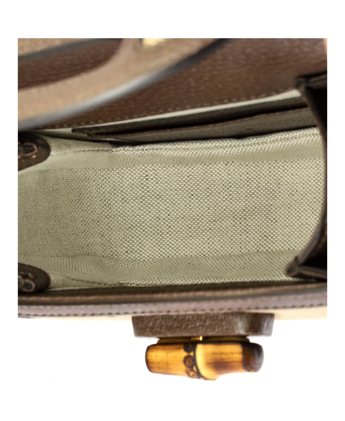 Pre-Owned Gucci Mini Bamboo 1947 Top Handle Bag Jumbo Gg Canvas