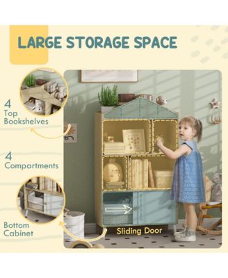 Kids Bookshelf and Toy Storage for Playroom, Children's Room