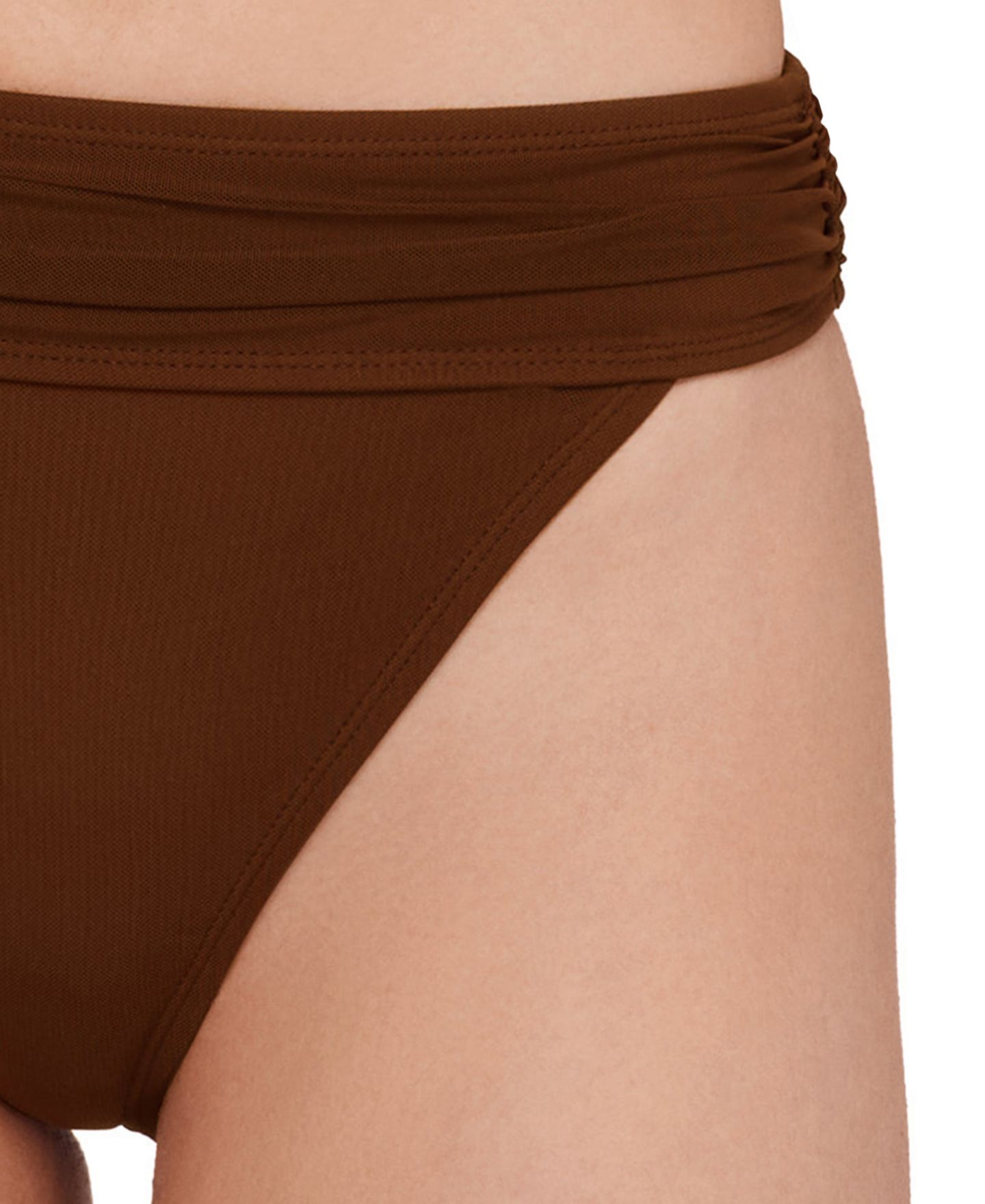 Низ бикини Ruched, высокая линия бедра — Steve Madden, цвет: Тёмно-коричневый — фото 3