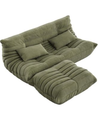 Modular Sectional Sofa, L-Shaped Bean Bag Couch with Deep Seat for Living Room