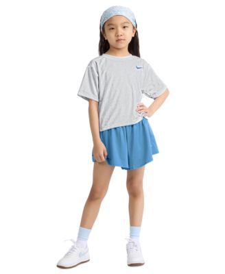 Girls' 4-6X Lace It Up Crewneck T-Shirt and Swing Shorts, 2-Piece Set