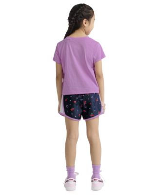 Girls' 4-6X Cherry T-Shirt and Dri-FIT Tempo Printed Shorts, 2-Piece Set