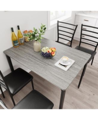 5-Piece Kitchen Dining Room Table Chair Set for Small Space, Indoor Modern Dinette Set for 4, Square Dinner Table Set