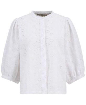 Women's Layla Broderie Anglaise Concealed Placket Top
