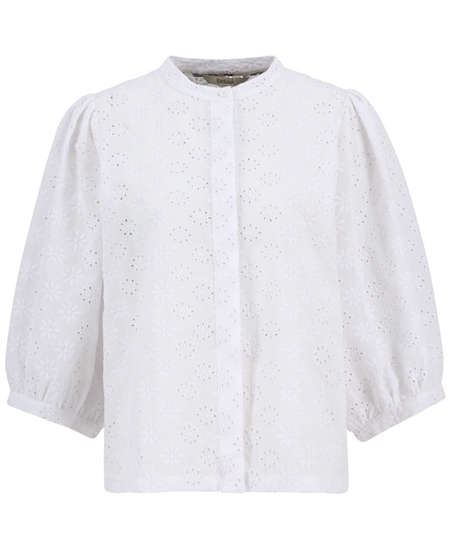 Женский топ Barbour Layla Broderie Anglaise Concealed Placket, цвет: Тёмный тёмно-синий — фото 9