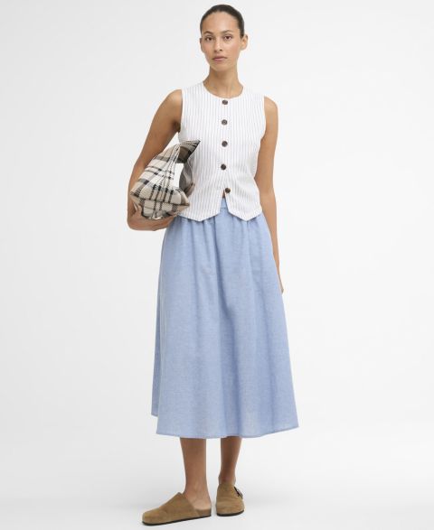 Женская юбка Barbour Sutton Chambray Midi, цвет: Светлый шамбре