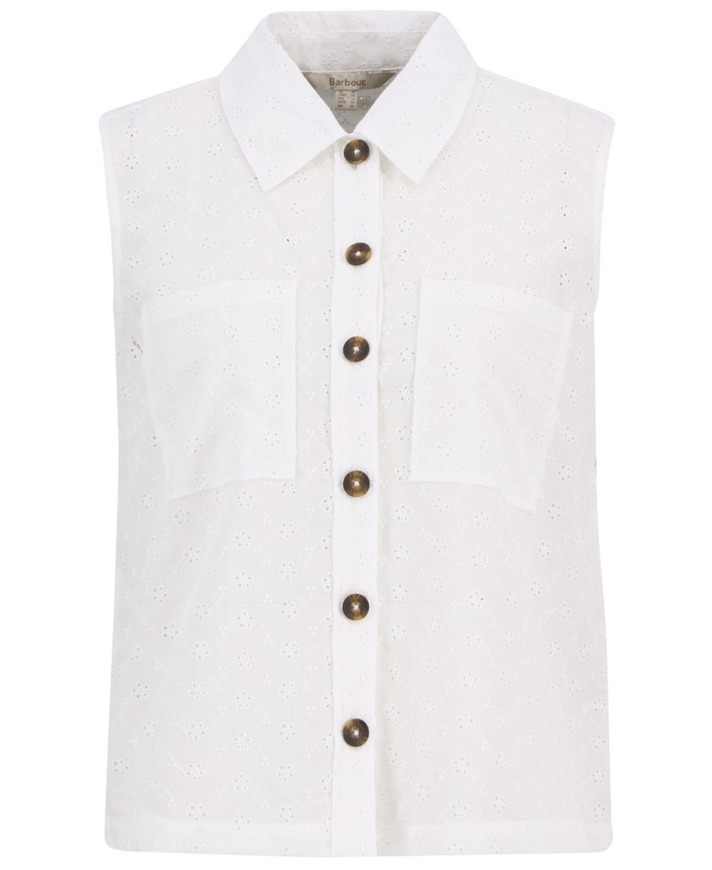 Женская рубашка Barbour Melody Sleeveless, цвет: Белый — фото 6