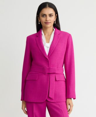 Women's Belted Notch Collar Blazer