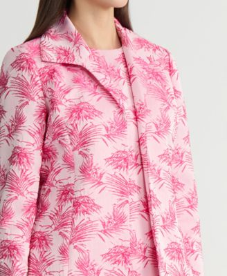 Women's Printed Open-Front Longline Jacket, Regular & Petite