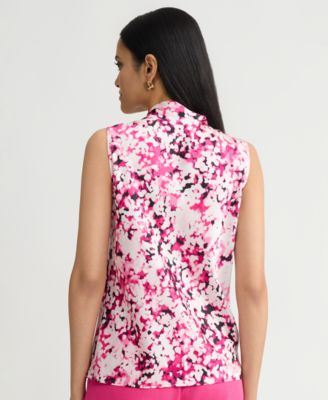 Women's Tie-Neck Sleeveless Top, Regular & Petite