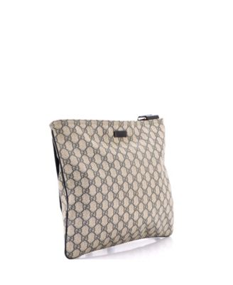 Large Zip Top Messenger Bag GG Coated Canvas