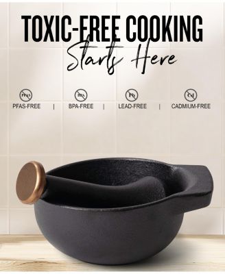 Nori 2-Cup Enameled Cast Iron Mortar & Pestle Set