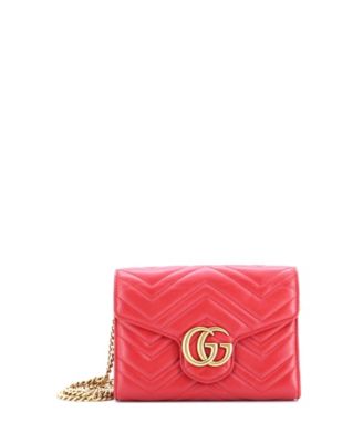 Mini GG Marmont Chain Wallet Matelasse Leather