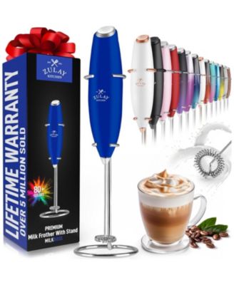 Handheld Milk Frother Stainless Steel Single Whisk with Stand