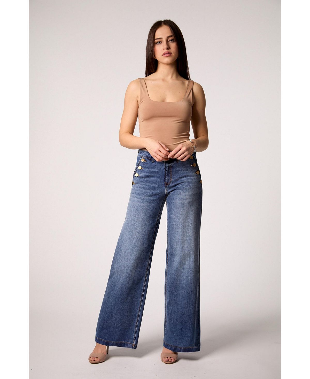 Blue Revival Women's Selena Wide-Leg Trousers view 4 — MAYCSS fashion products