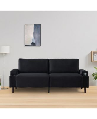 80.7" Loveseat Sofa, Fabric Sleeper Couch with Wood Frame, Easy Assembly for Apartment