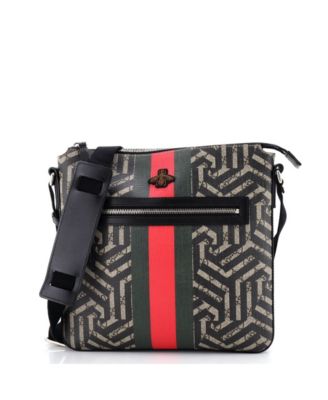 Medium Front Zip Messenger Caleido GG Coated Canvas