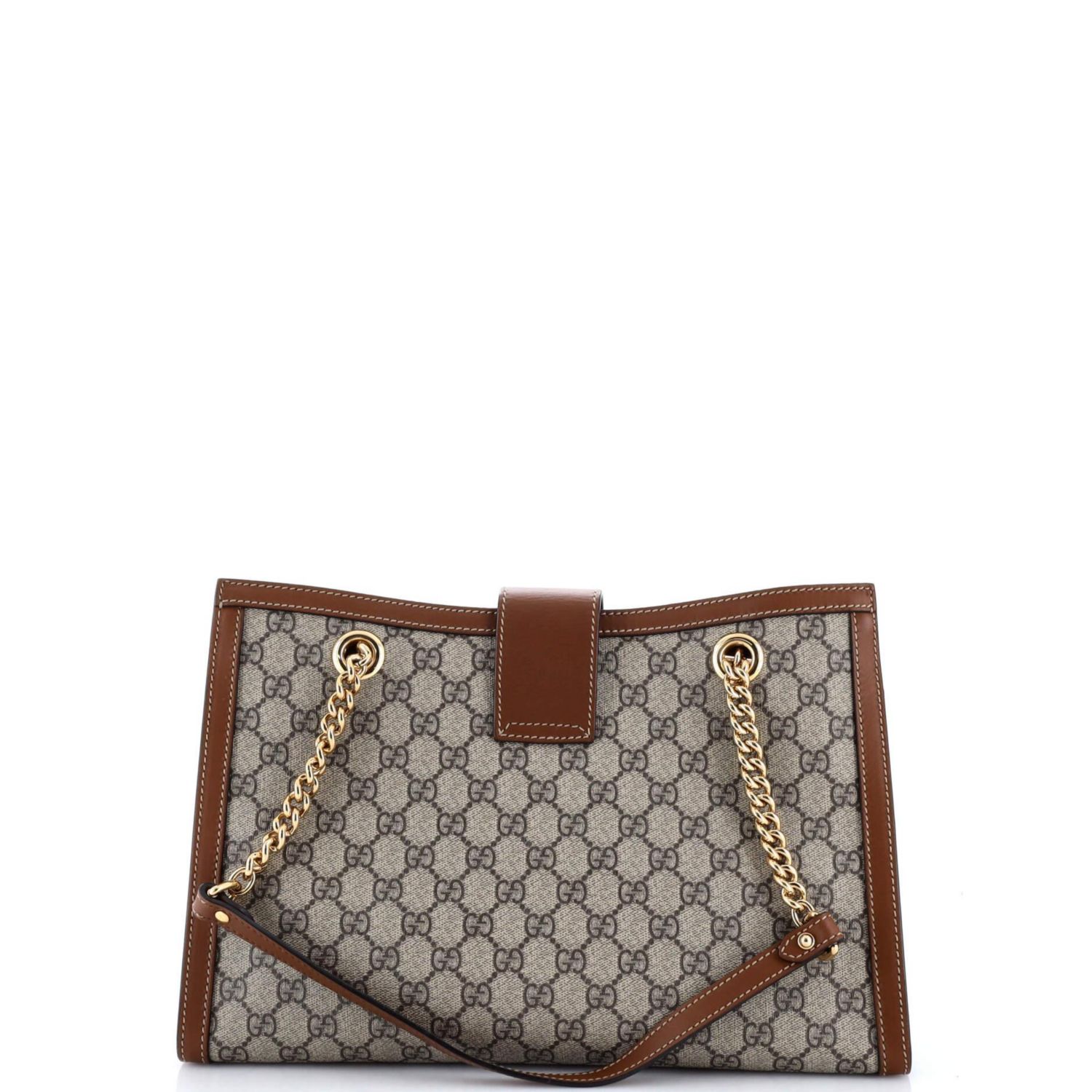 Medium Padlock Chain Tote GG Coated Canvas with Leather