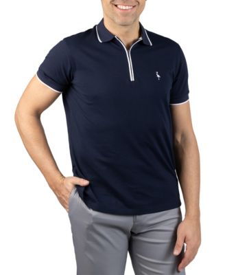 Men's Quarter Zip Fine Pique Polo Shirt