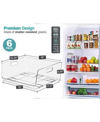 Large Stackable Open Front Storage Bins - For Pantry, Kitchen and Home Organization