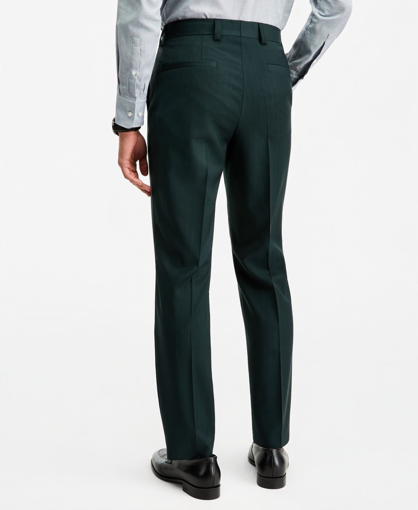 Мужские брюки Hugo Boss Modern-Fit Pinstripe Suit, цвет: Средний зелёный — фото 5