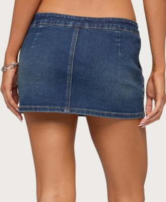 Women's Fridie Buttoned Denim Mini Skort