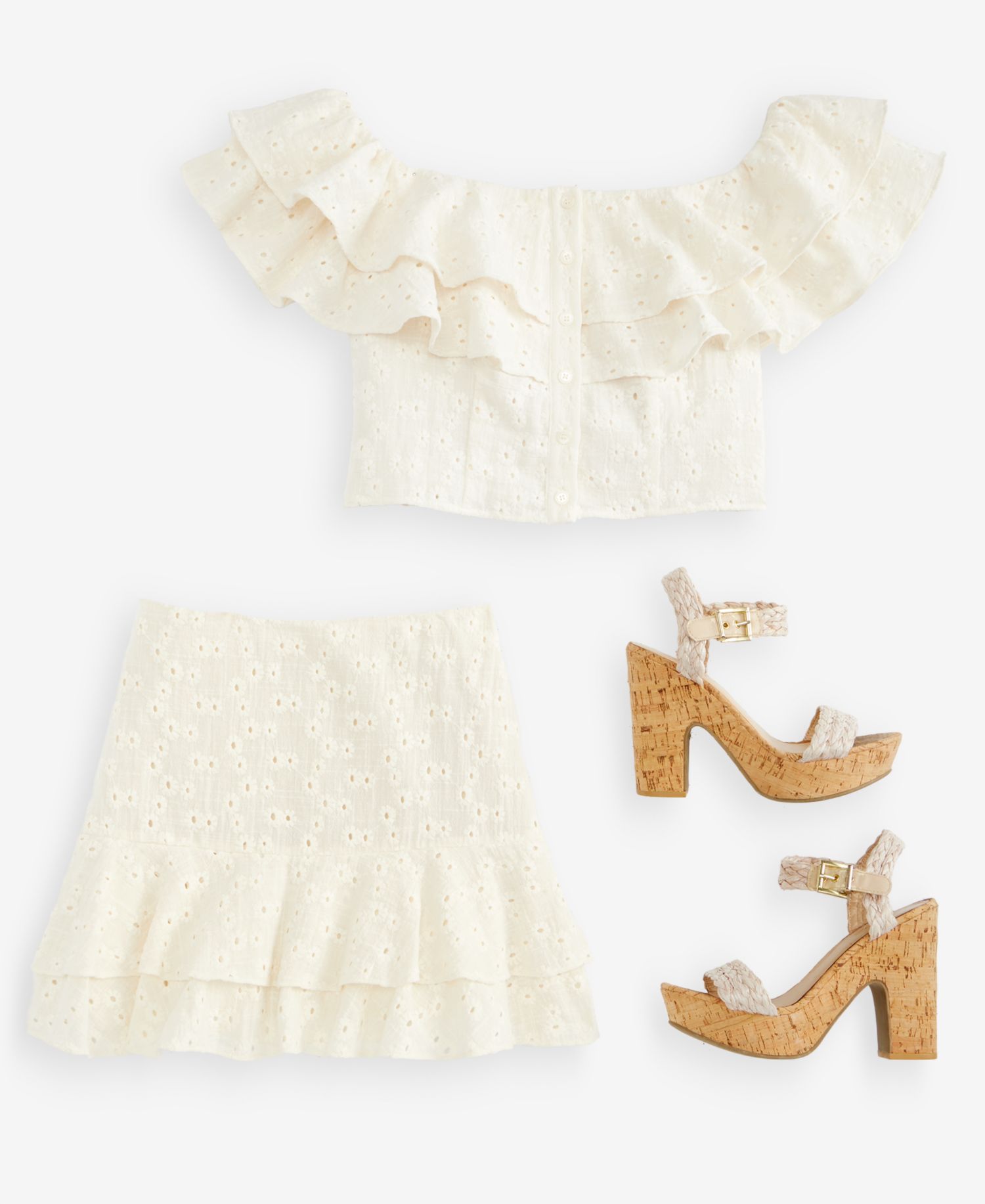 Women's Sade Ruffled Cotton Mini Skirt