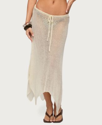 Women's Isla Handkerchief Sheer Knit Midi Skirt