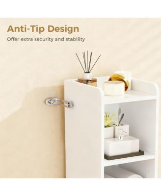 Bathroom Storage Cabinet Small Narrow With Two Adjustable Shelves
