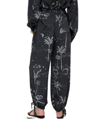 Women's Palm High Waist Palm Print Trouser