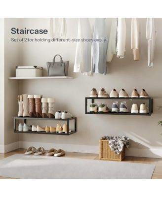 Wall-Mounted Shoe Rack 2 Pack Metal Hanging shelve