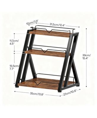 3-Tier Spice Rack Countertop Rustic Metal Shelf