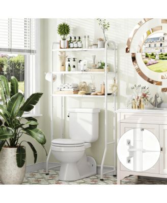 Expandable Over Toilet Storage Rack Metal 3 Tier Bathroom Organizer Shelf