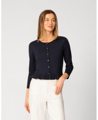 Women's Ruffle Hem Button Cardigan