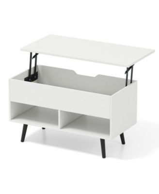 31.5 Inch Lift-Top Coffee Table with Hidden Storage and 2 Open Shelves